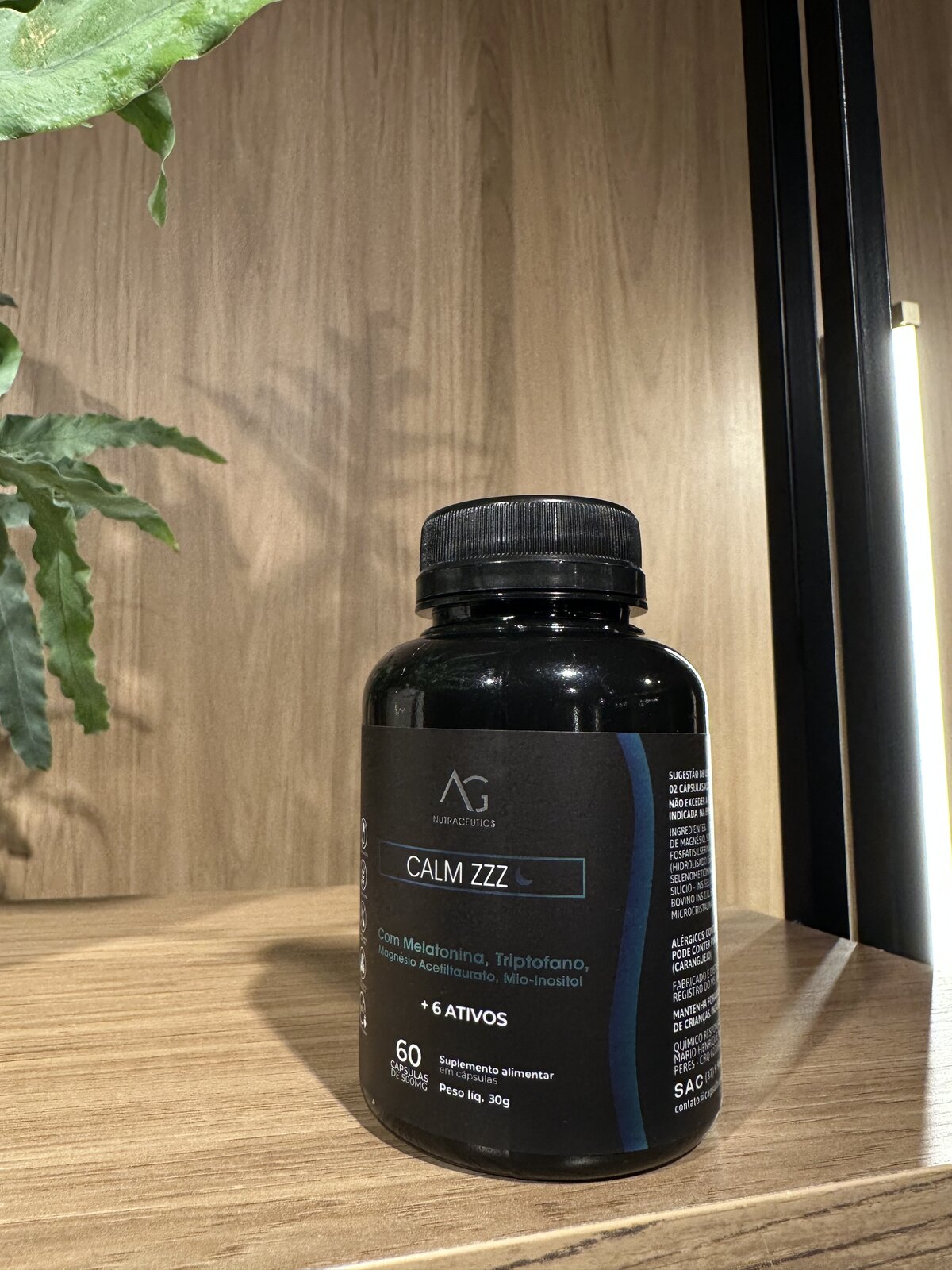 Frasco Calm ZZZ da AG Nutraceutics visto de frente